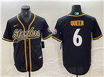 Pittsburgh Steelers #6 Patrick Queen Black Baseball Cool Base Jersey