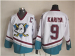 Anaheim Mighty Ducks #9 Paul Kariya 2003 CCM Vintage White Jersey