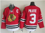 Chicago Blackhawks #3 Pierre Pilote 1963 CCM Vintage Red Jersey