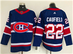 Montreal Canadiens #22 Cole Caufield Royal Blue 2020/21 Reverse Retro Jersey