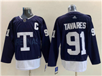 Toronto Maple Leafs #91 John Tavares Navy 2022 Heritage Classic Jersey