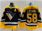 Pittsburgh Penguins #58 Kris Letang Black Reverse Retro 2.0 Jersey