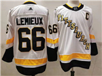 Pittsburgh Penguins #66 Mario Lemieux White 2020/21 Reverse Retro Jersey