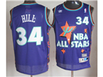 1995 NBA All-Star Game Eastern Conference #34 Tyrone Hill Purple Hardwood Classics Jersey