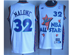 1995 NBA All-Star Game Western Conference #32 Karl Malone White Hardwood Classics Jersey