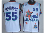 1995 NBA All-Star Game Western Conference #55 Dikembe Mutombo White Hardwood Classics Jersey