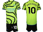 Arsenal F.C. 2023/24 Away Green Soccer Jersey with #10 Smith Rowe Printing