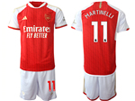 Arsenal F.C. 2023/24 Home Red Soccer Jersey with #11 MARTINELLI Printing