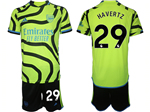Arsenal F.C. 2023/24 Away Green Soccer Jersey with #29 Havertz Printing