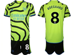 Arsenal F.C. 2023/24 Away Green Soccer Jersey with #8 Ødegaard Printing