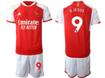 Arsenal F.C. 2023/24 Home Red Soccer Jersey with #9 G.JESUS Printing