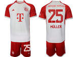 FC Bayern Munich 2023/24 Home White Soccer Jersey with #25 Müller Printing