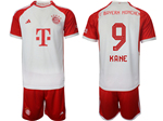 FC Bayern Munich 2023/24 Home White Soccer Jersey with #9 Kane Printing