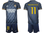 Real Madrid CF 2023/24 Away Navy Soccer Jersey with #11 Rodrygo Printing