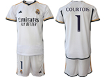 Real Madrid CF 2023/24 Home White Soccer Jersey with #1 Courtois Printing
