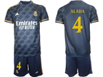 Real Madrid CF 2023/24 Away Navy Soccer Jersey with #4 Alaba Printing