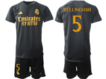 Real Madrid CF 2023/24 Third Black Soccer Jersey with #5 Bellingham Printing