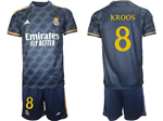 Real Madrid CF 2023/24 Away Navy Soccer Jersey with #8 Kroos Printing