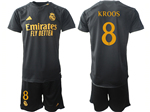 Real Madrid CF 2023/24 Third Black Soccer Jersey with #8 Kroos Printing