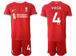Liverpool F.C. 2023/24 Home Red Soccer Jersey with #4 Virgil Printing