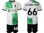 Liverpool F.C. 2023/24 Away White/Green Soccer Jersey with #66 Alexander-Arnold Printing