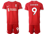 Liverpool F.C. 2023/24 Home Red Soccer Jersey with #9 Darwin Printing