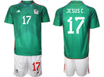 Mexico 2022/23 Green Soccer Jersey with #17 JESÚS C Printing